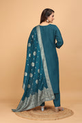 Festive Rama Green Hand Embroidery Ensemble - zfashionstudio