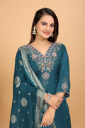 Festive Rama Green Hand Embroidery Ensemble - zfashionstudio