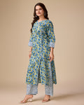 Test Azure Charm Printed Kurta Ensemble - zfashionstudio