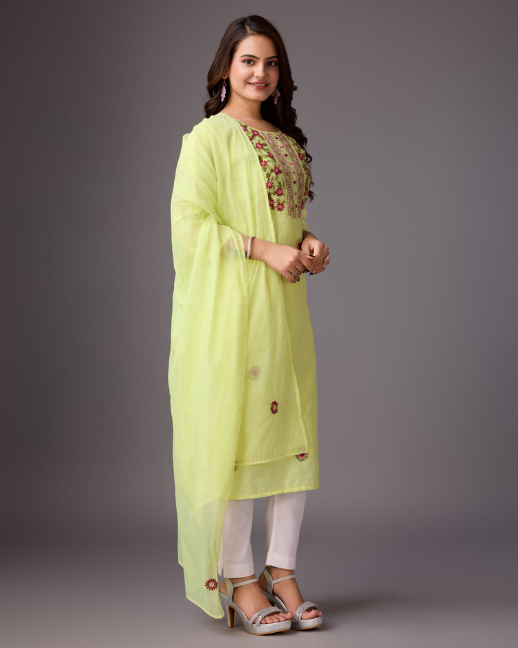 Zesty Yellow Handwork Kurta for Women - zfashionstudio