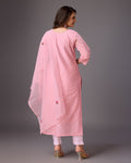 Pastel Perfection: Pure Pink Handcrafted Kurta - zfashionstudio