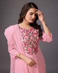 Pastel Perfection: Pure Pink Handcrafted Kurta - zfashionstudio