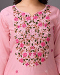 Pastel Perfection: Pure Pink Handcrafted Kurta - zfashionstudio