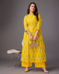 EMBRACE YELLOW COTTON  ALINE PLAZZO SET - zfashionstudio