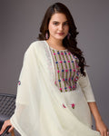 Pure Elegance: Hand-Embroidered White Kurta - zfashionstudio